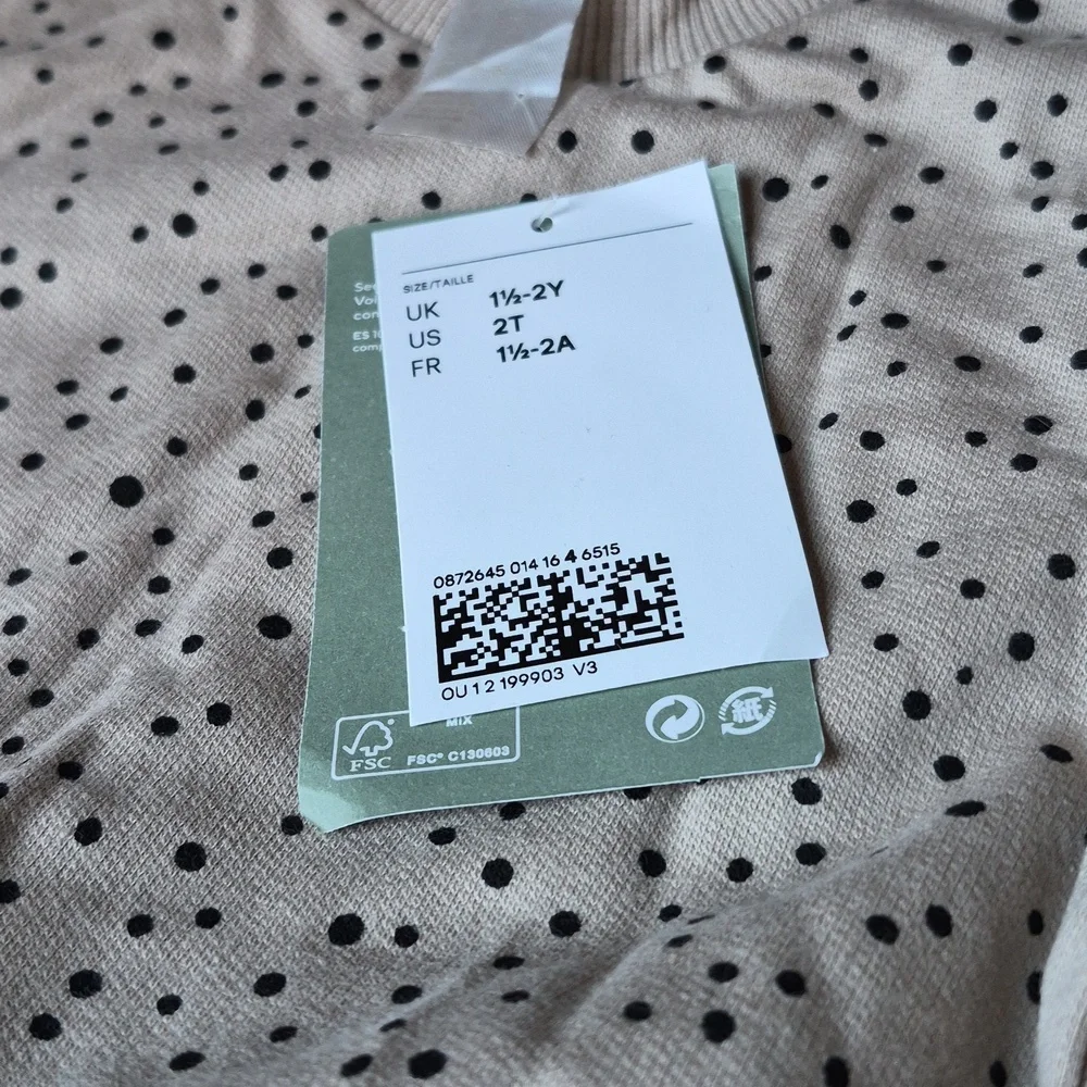 Organic cotton H&M Polka Dot Baby Outfit Set Knit 18-24 Month
